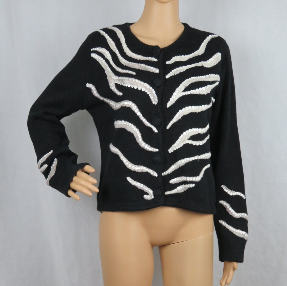 Medium Emma Tricot Cardigan Sequin Embroidery